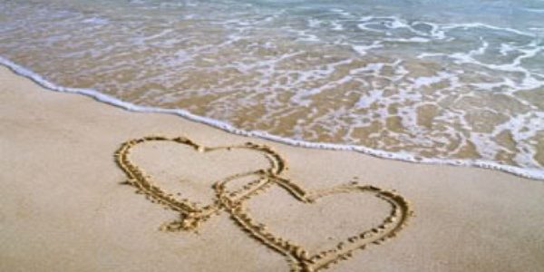 hearts and sand