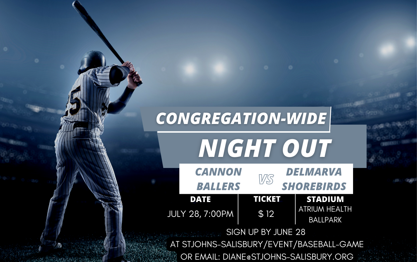Congregation Wide Baseball Night Out 7.28.23