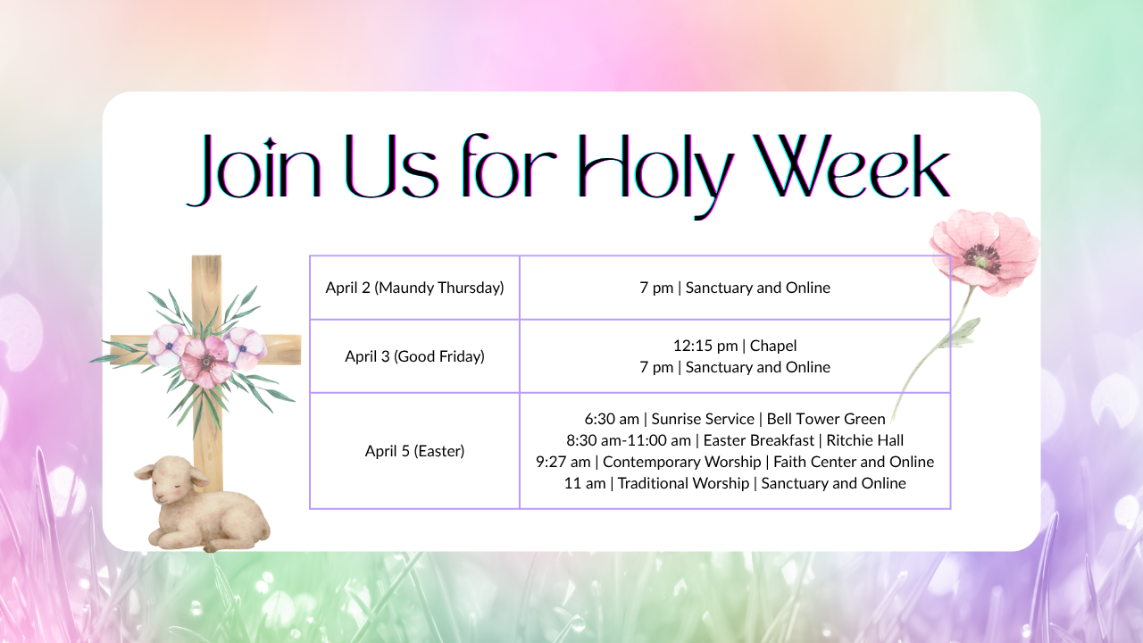 Holy Week Schedule 2026