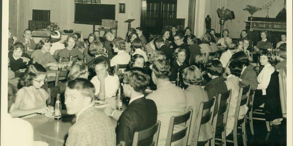 Luther League in the Fellowship Hall (1950s)